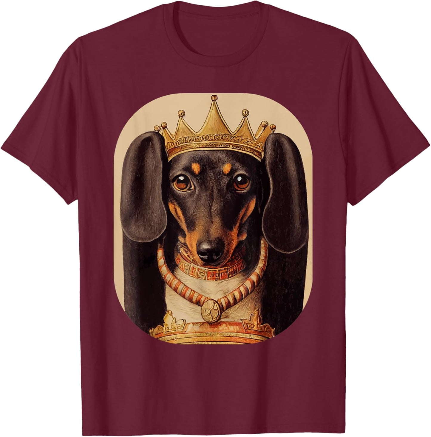 Wiener Dog Lover: Ancient Retro Dachshund T-Shirt - T-Shirt | Maroon