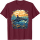 Retro Style Whale Shark T-Shirt - T-Shirt | Maroon