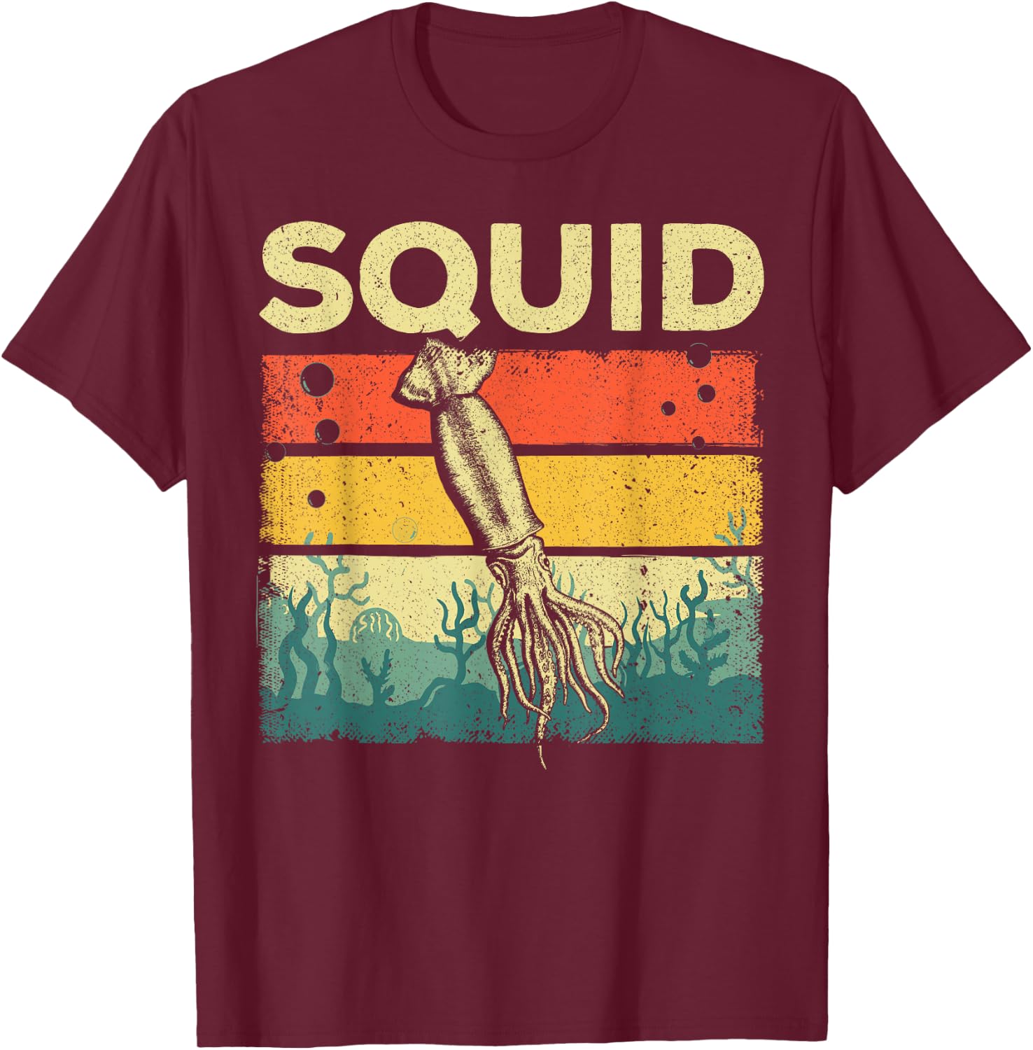 Cool Squid Women Biologist Sea Animal Fish Lover T-Shirt - T-Shirt | Maroon