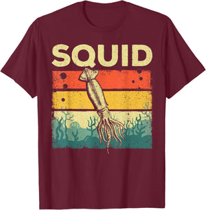 Cool Squid Women Biologist Sea Animal Fish Lover T-Shirt - T-Shirt | Maroon