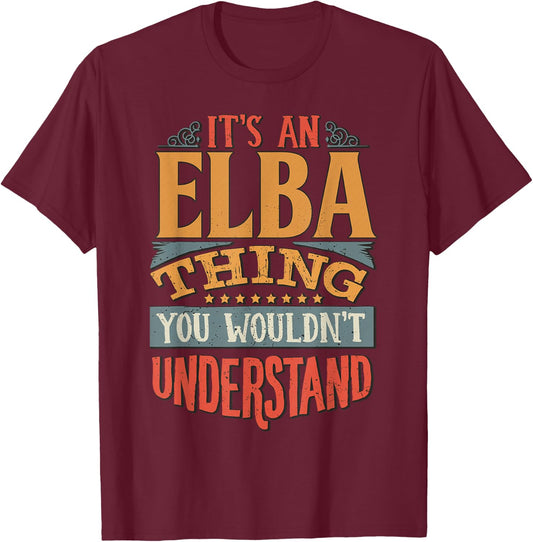 Elba Name T-Shirt - T-Shirt | Maroon