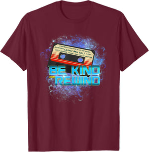 Cosmic Cassette Be Kind Rewind 80s - Out-of-this-World T-Shirt - T-Shirt | Maroon