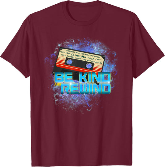 Cosmic Cassette Be Kind Rewind 80s - Out-of-this-World T-Shirt - T-Shirt | Maroon