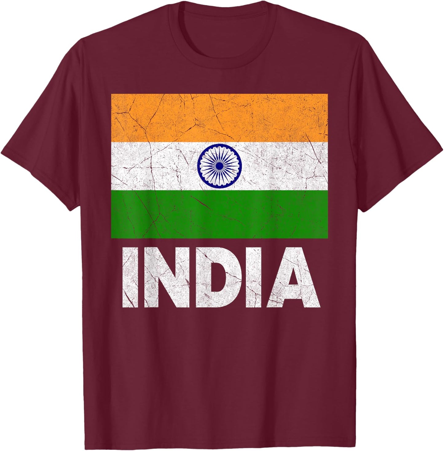 Indian Flag India Women Boys Girls Kids Birthday T-Shirt - T-Shirt | Maroon