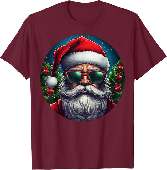 Cool Santa Claus T-Shirt - T-Shirt | Maroon