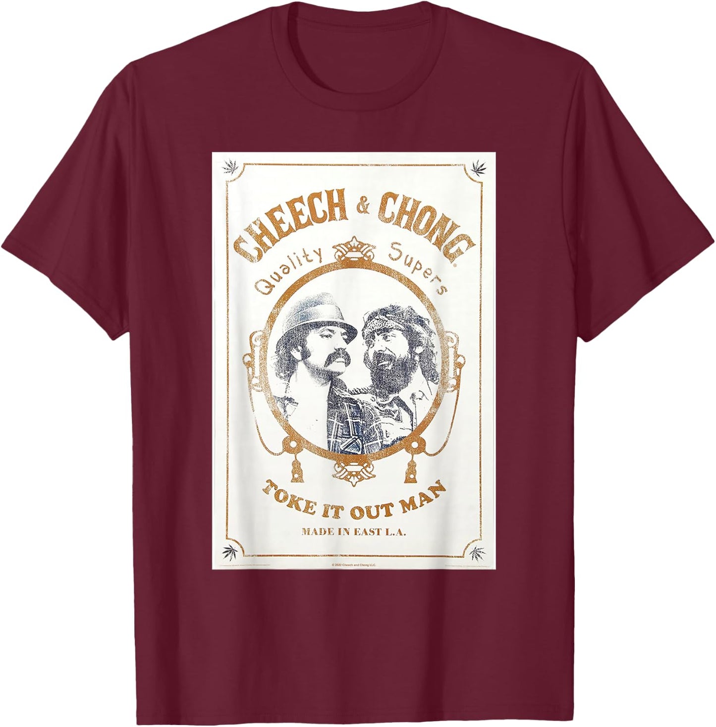 Cheech & Chong Toke It Out Man Quality Supers Distressed T-Shirt - T-Shirt | Maroon