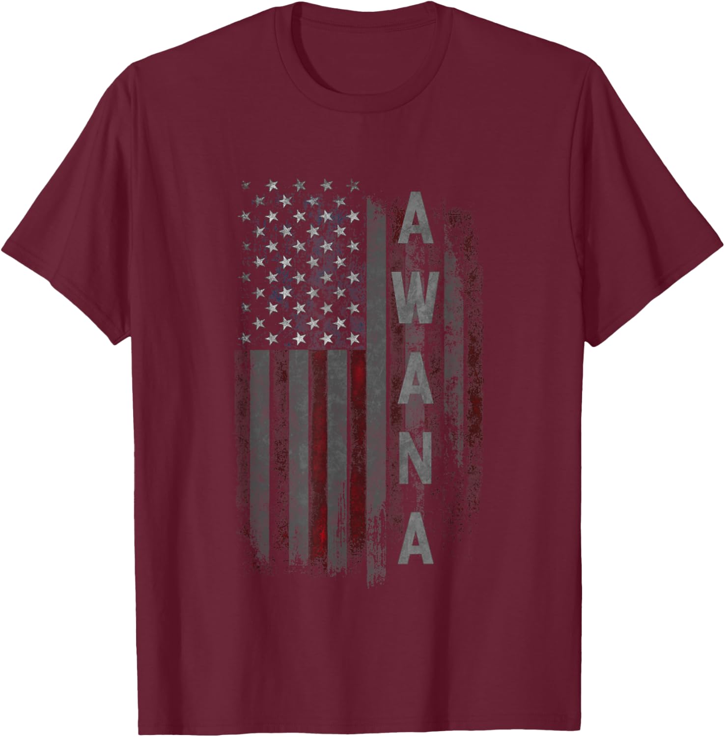 AWANA Family American Flag T-Shirt - T-Shirt | Maroon
