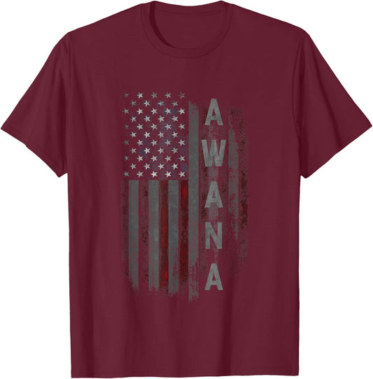 AWANA Family American Flag T-Shirt - T-Shirt | Maroon