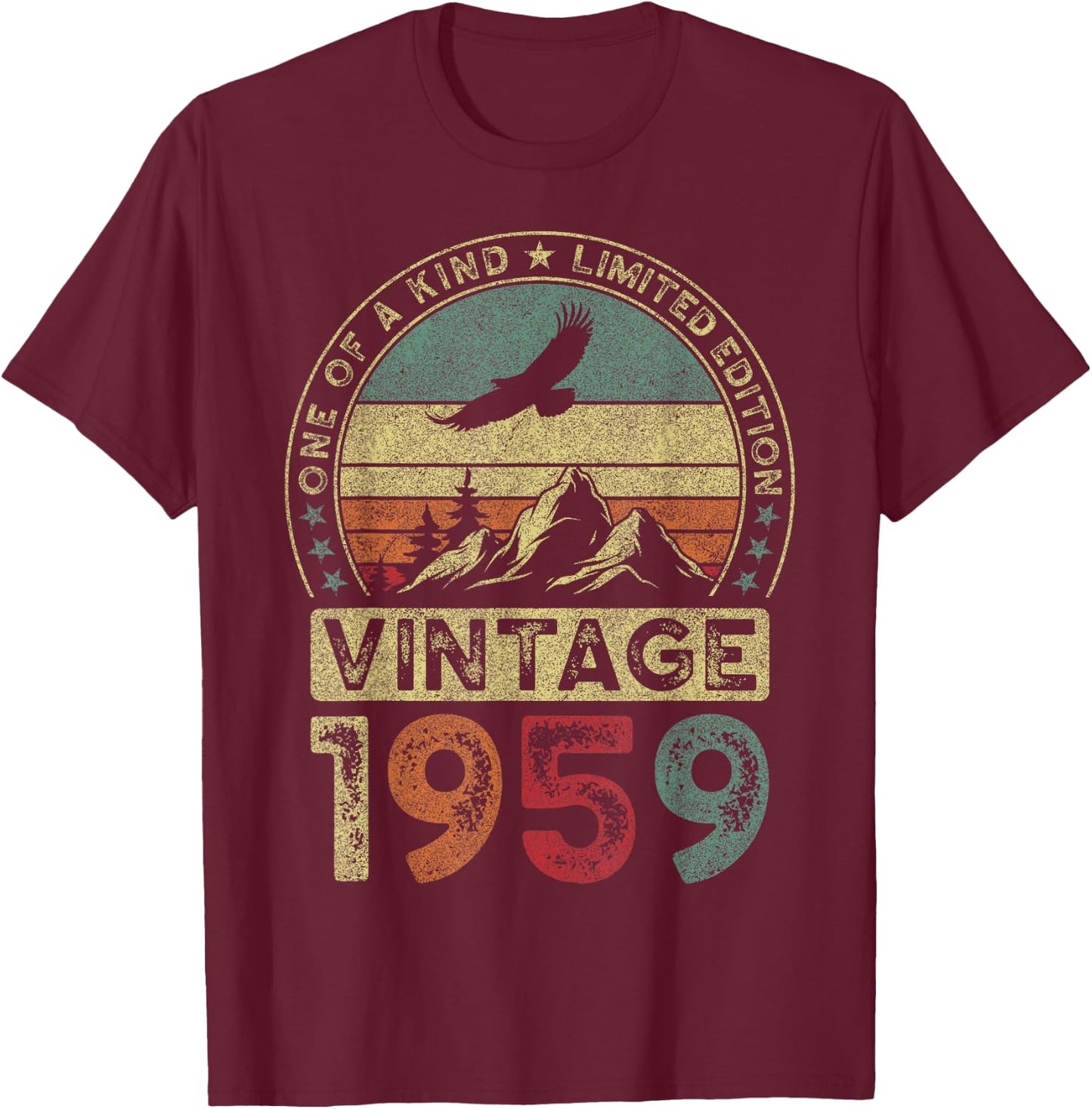 Vintage 1959 Limited Edition 66th Birthday 66 Years T-Shirt - T-Shirt | Maroon