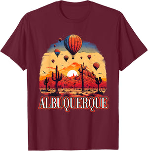 Albuquerque Balloon New Mexico Hot Air Balloon T-Shirt - T-Shirt | Maroon