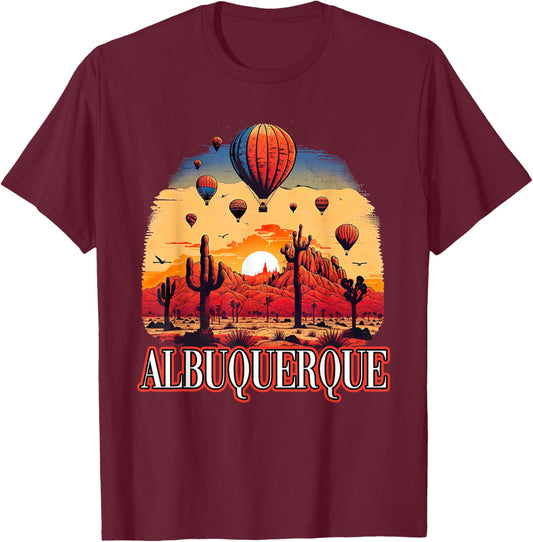 Albuquerque Balloon New Mexico Hot Air Balloon T-Shirt - T-Shirt | Maroon