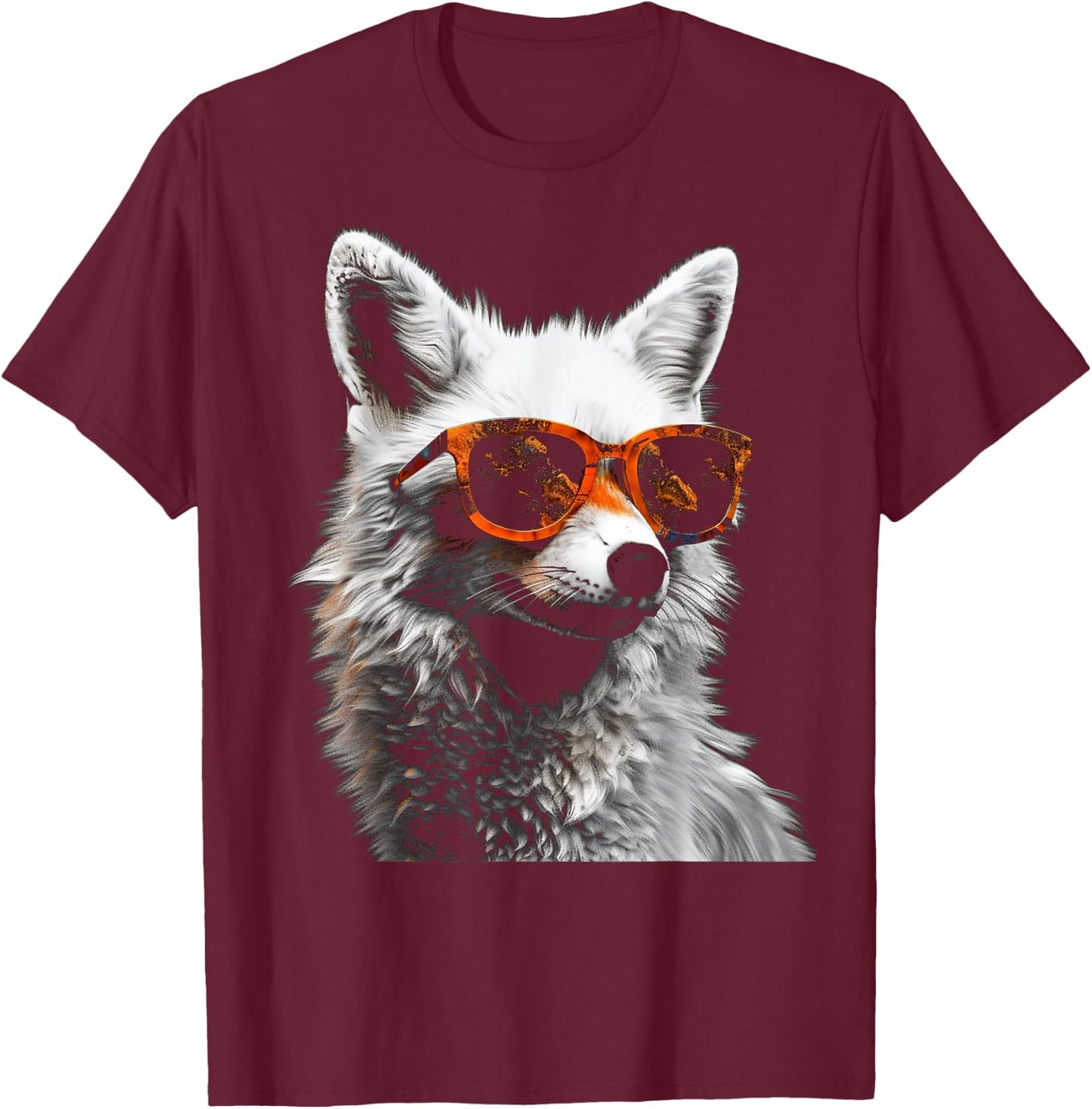 Fox Art Sunglasses - Animal Fox T-Shirt - T-Shirt | Maroon