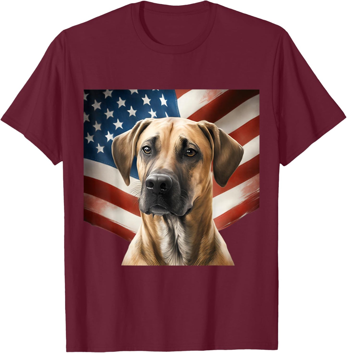 Black Mouth Cur 4th of July - Black Mouth Cur USA T-Shirt - T-Shirt | Maroon