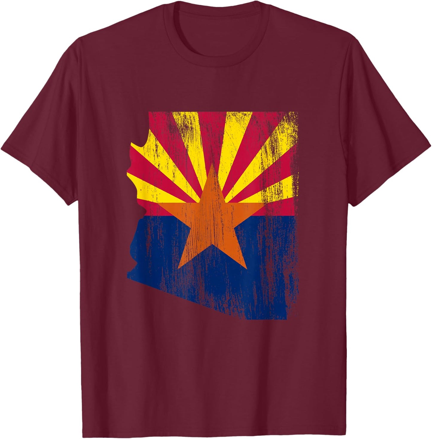 Arizona Vintage State Map Flag Pride T-Shirt - T-Shirt | Maroon