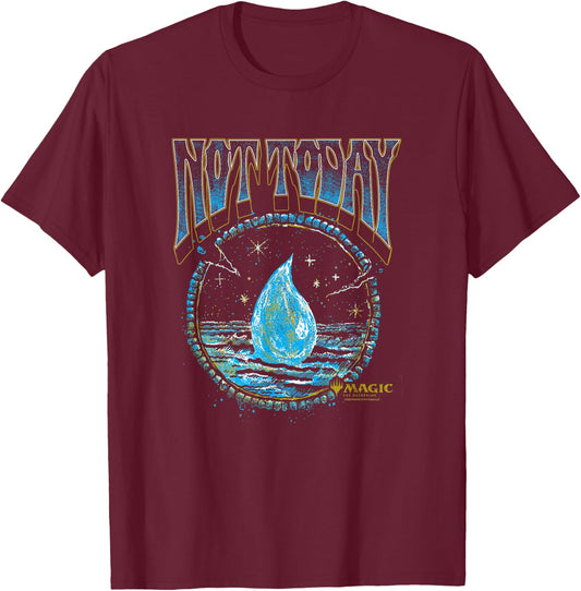 Magic: The Gathering Not Today Blue Mana Artistic Portrait T-Shirt - T-Shirt | Maroon