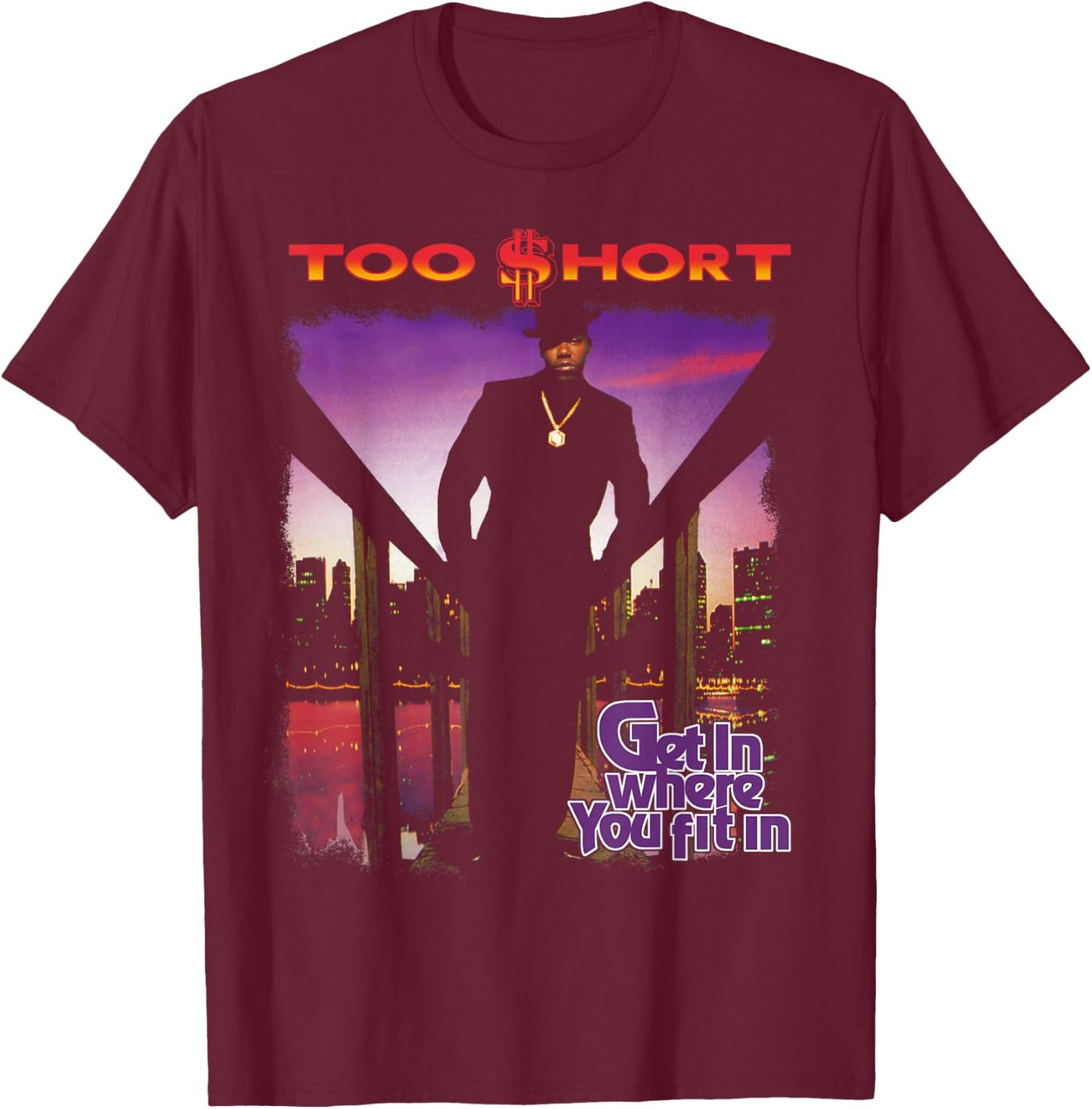 Too Short - Get In Where You Fit In Album T-Shirt - T-Shirt | Maroon