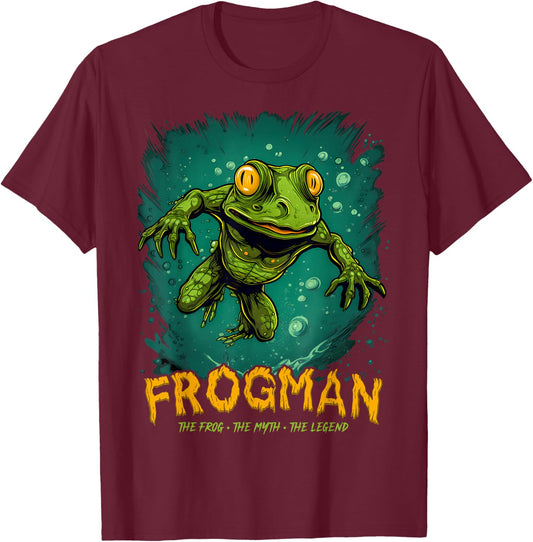 Loveland Frogman Cryptid Creature Frog Myth Cryptozoology T-Shirt - T-Shirt | Maroon