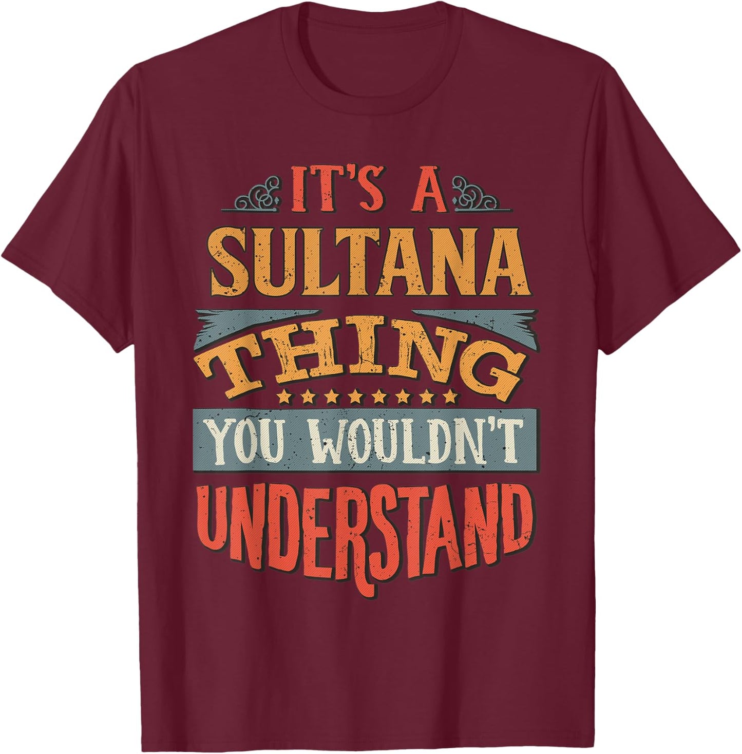 Sultana Name T-Shirt - T-Shirt | Maroon