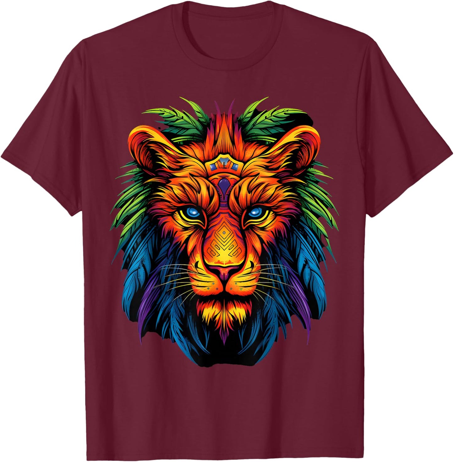 Tribal Lion T-Shirt - T-Shirt | Maroon