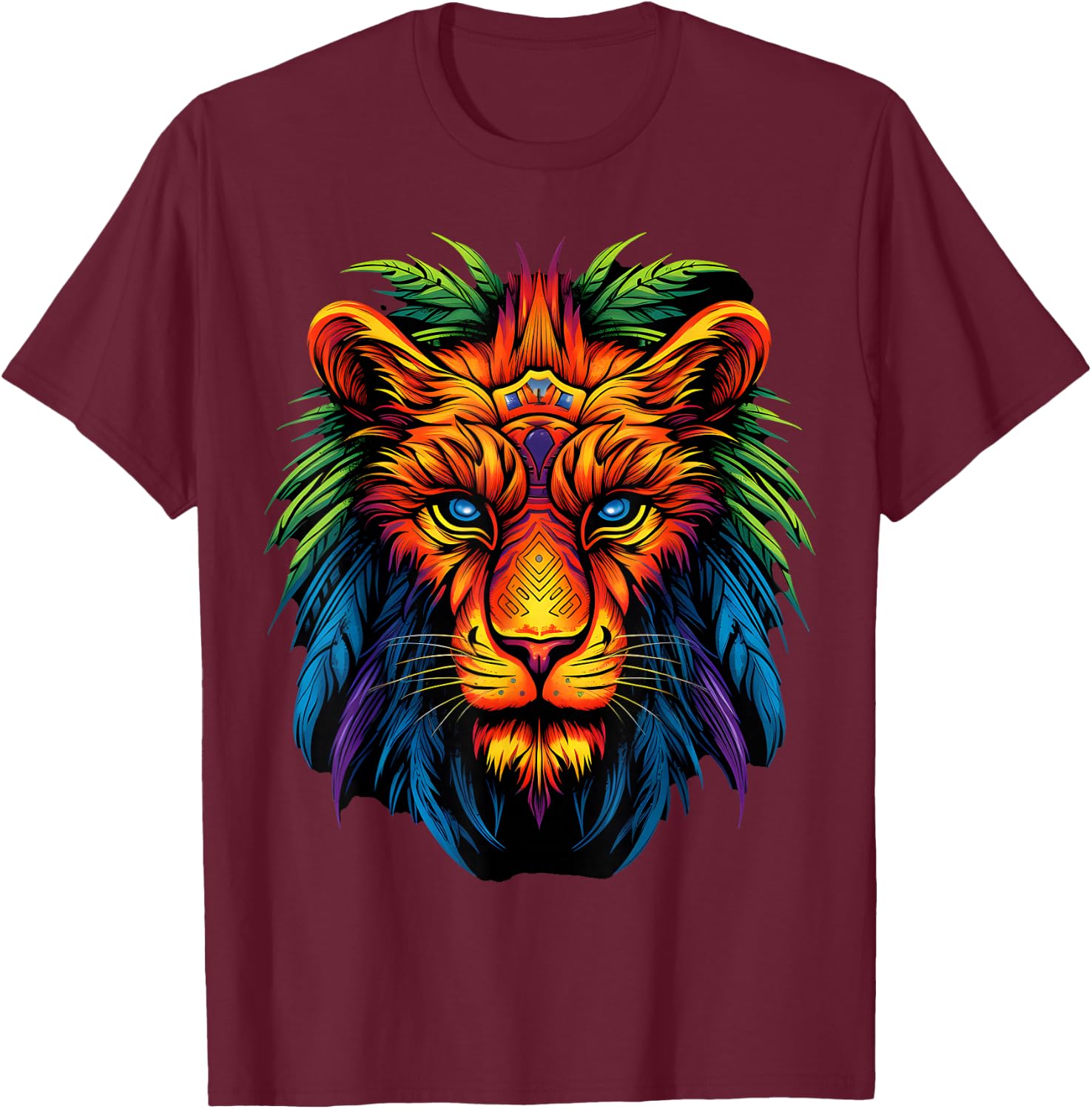 Tribal Lion T-Shirt - T-Shirt | Maroon
