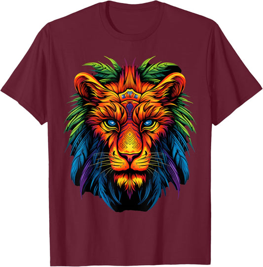 Tribal Lion T-Shirt - T-Shirt | Maroon