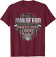 Man Of God Dad Husband Papa Biker Funny T-Shirt - T-Shirt | Maroon