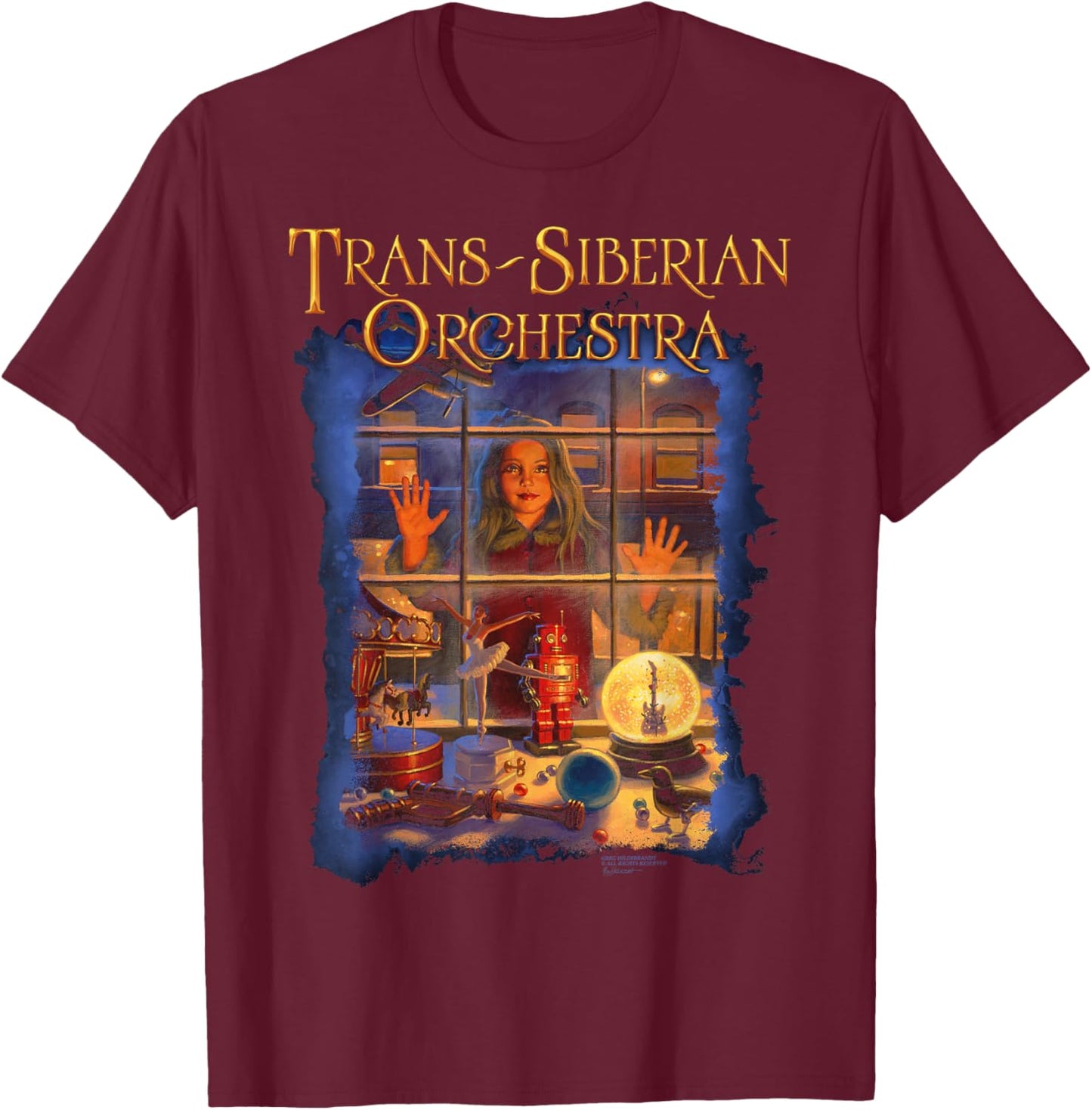 Trans-Siberian Orchestra – Toy Store Window T-Shirt - T-Shirt | Maroon