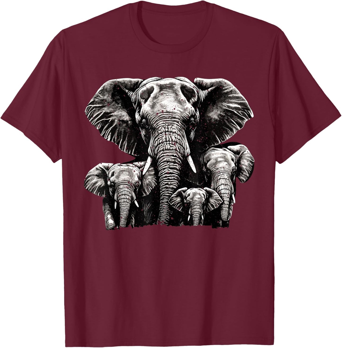 Elephant Dad Grahpic - Family Elephant Men T-Shirt - T-Shirt | Maroon