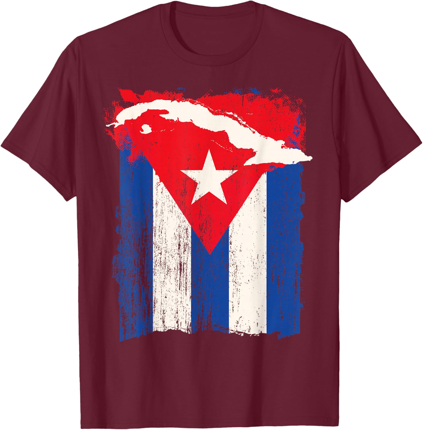 Cuba Flag Shirt Cuban Hispanic Heritage Month Revolution Day T-Shirt - T-Shirt | Maroon