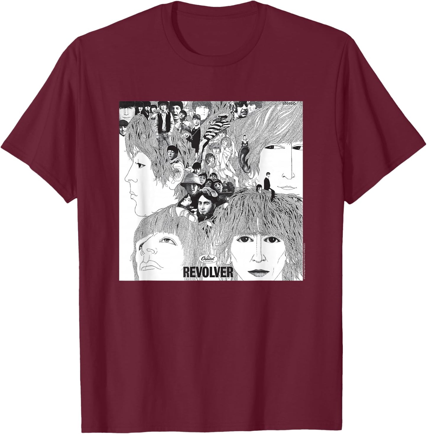 The Beatles - Revolver Album Cover T-Shirt - T-Shirt | Maroon
