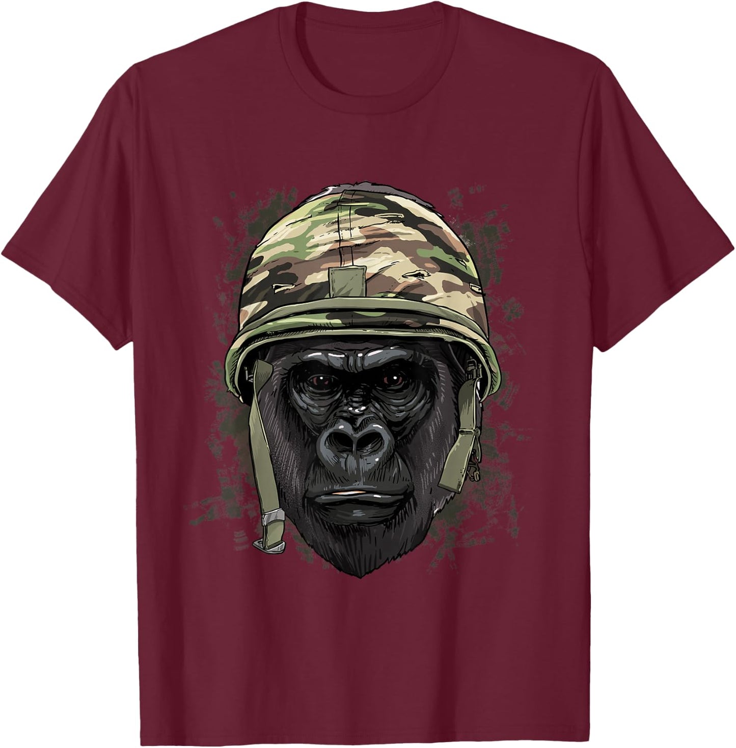 Gorilla Soldier Veteran Army Gorilla Primate Animal Lover T-Shirt - T-Shirt | Maroon