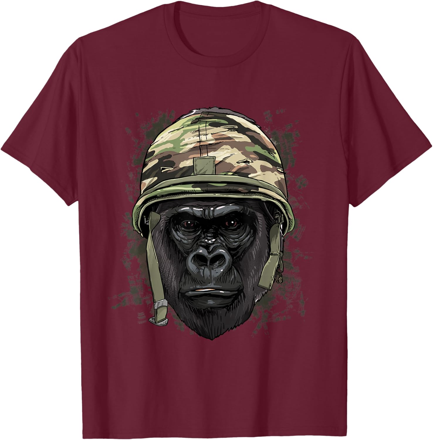 Gorilla Soldier Veteran Army Gorilla Primate Animal Lover T-Shirt - T-Shirt | Maroon