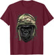 Gorilla Soldier Veteran Army Gorilla Primate Animal Lover T-Shirt - T-Shirt | Maroon