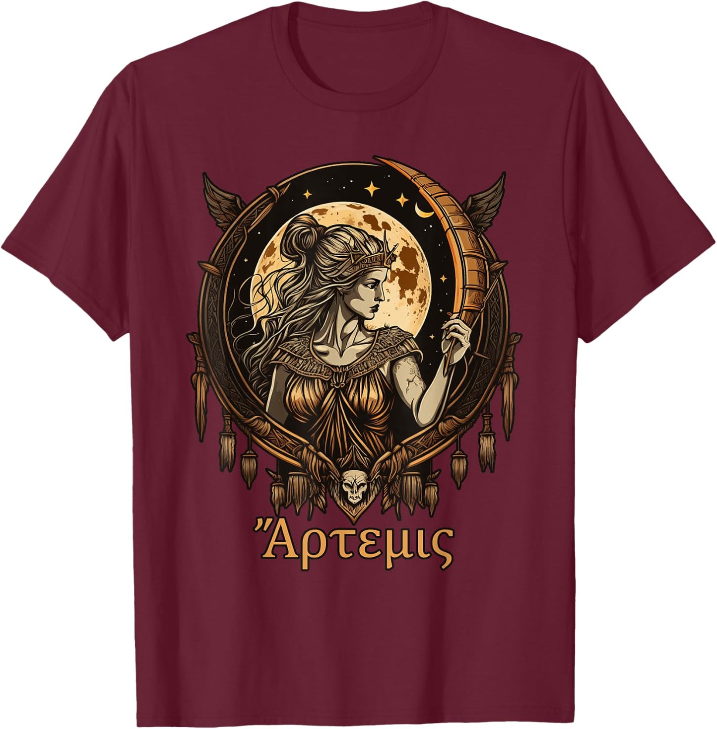 Greek Goddess Artemis Olympian Hero Ancient Greece T-Shirt - T-Shirt | Maroon