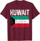 Men Women Kids Patriotic Distressed Retro Kuwait Flag T-Shirt - T-Shirt | Maroon