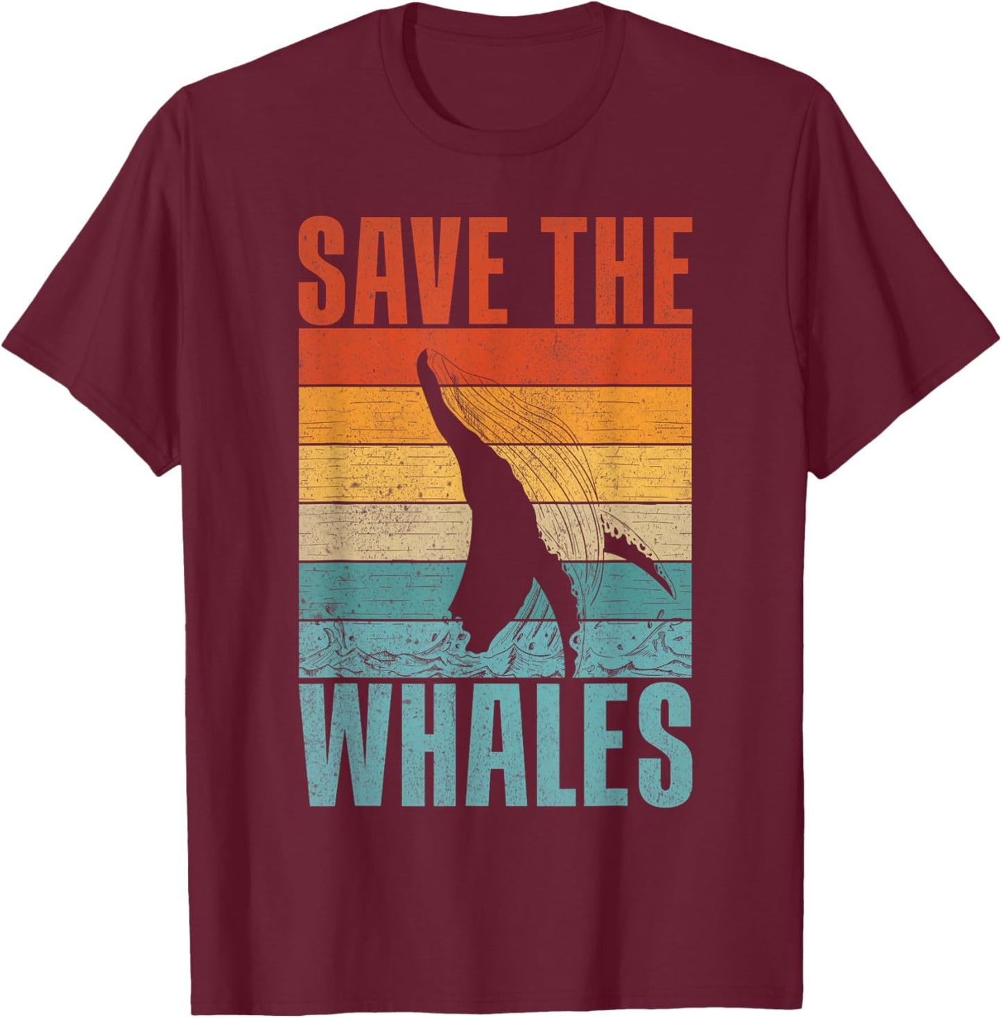 Save the Whales Lover Marine Scientist Environmentalist T-Shirt - T-Shirt | Maroon