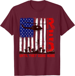 RED Friday Remember Everyone Deployed US Flag Army Vintage T-Shirt - T-Shirt | Maroon