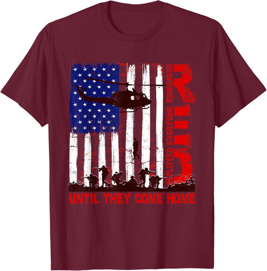 RED Friday Remember Everyone Deployed US Flag Army Vintage T-Shirt - T-Shirt | Maroon