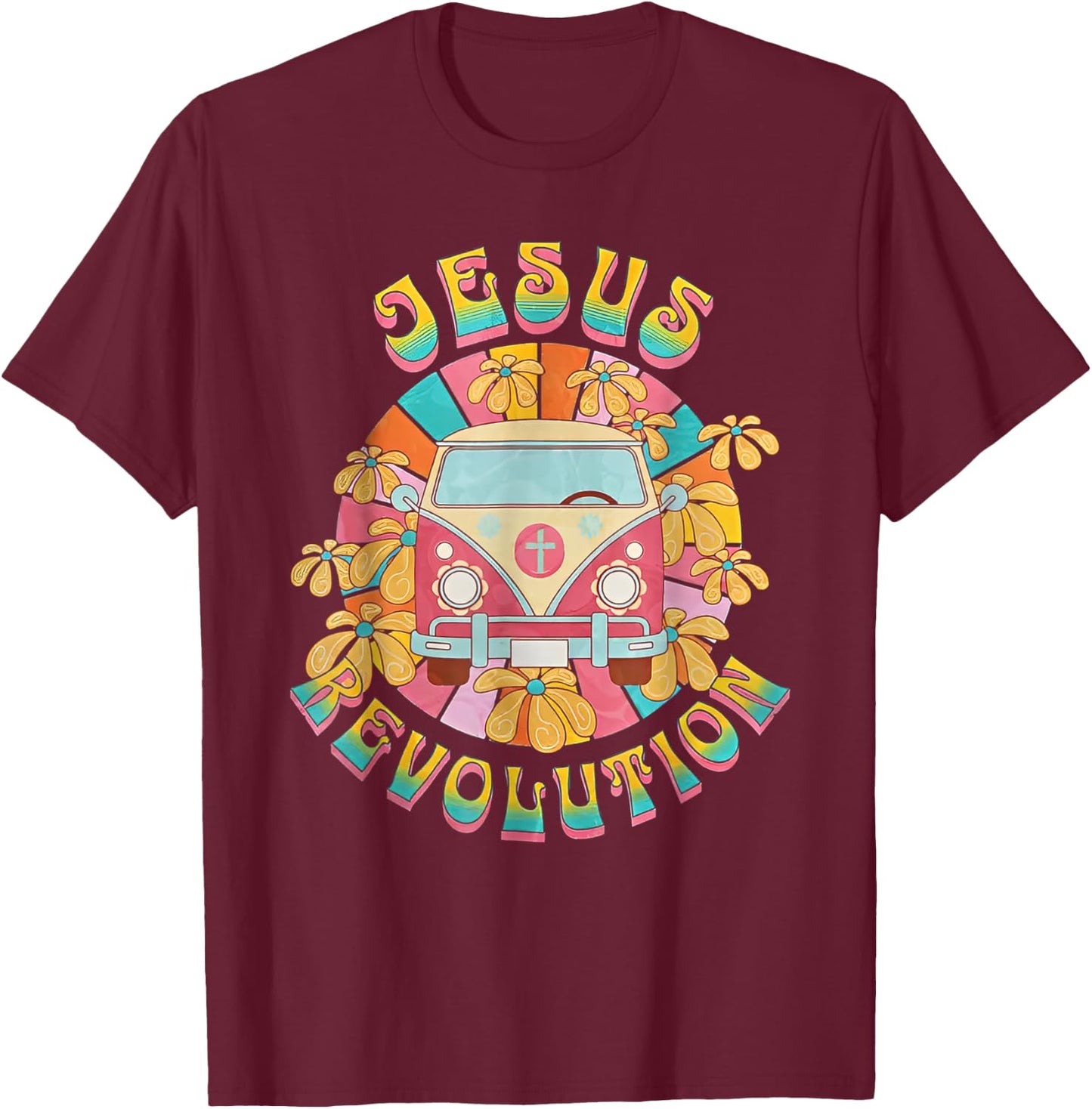 Jesus Revolution christian easter day religious T-Shirt - T-Shirt | Maroon