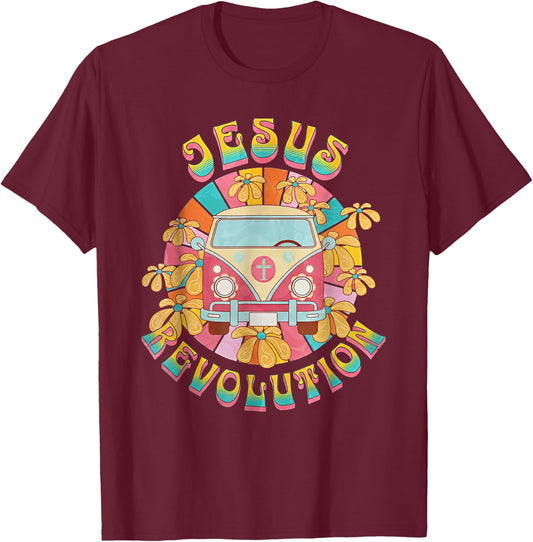 Jesus Revolution christian easter day religious T-Shirt - T-Shirt | Maroon