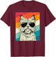 Retro Vintage Cairn Terrier with Sunglasses Dog Lovers T-Shirt - T-Shirt | Maroon