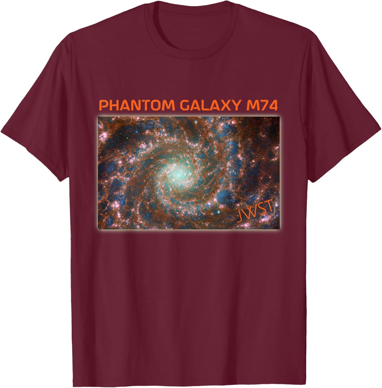 Webb Space Telescope New Image Phantom Galaxy M74 JWST T-Shirt - T-Shirt | Maroon