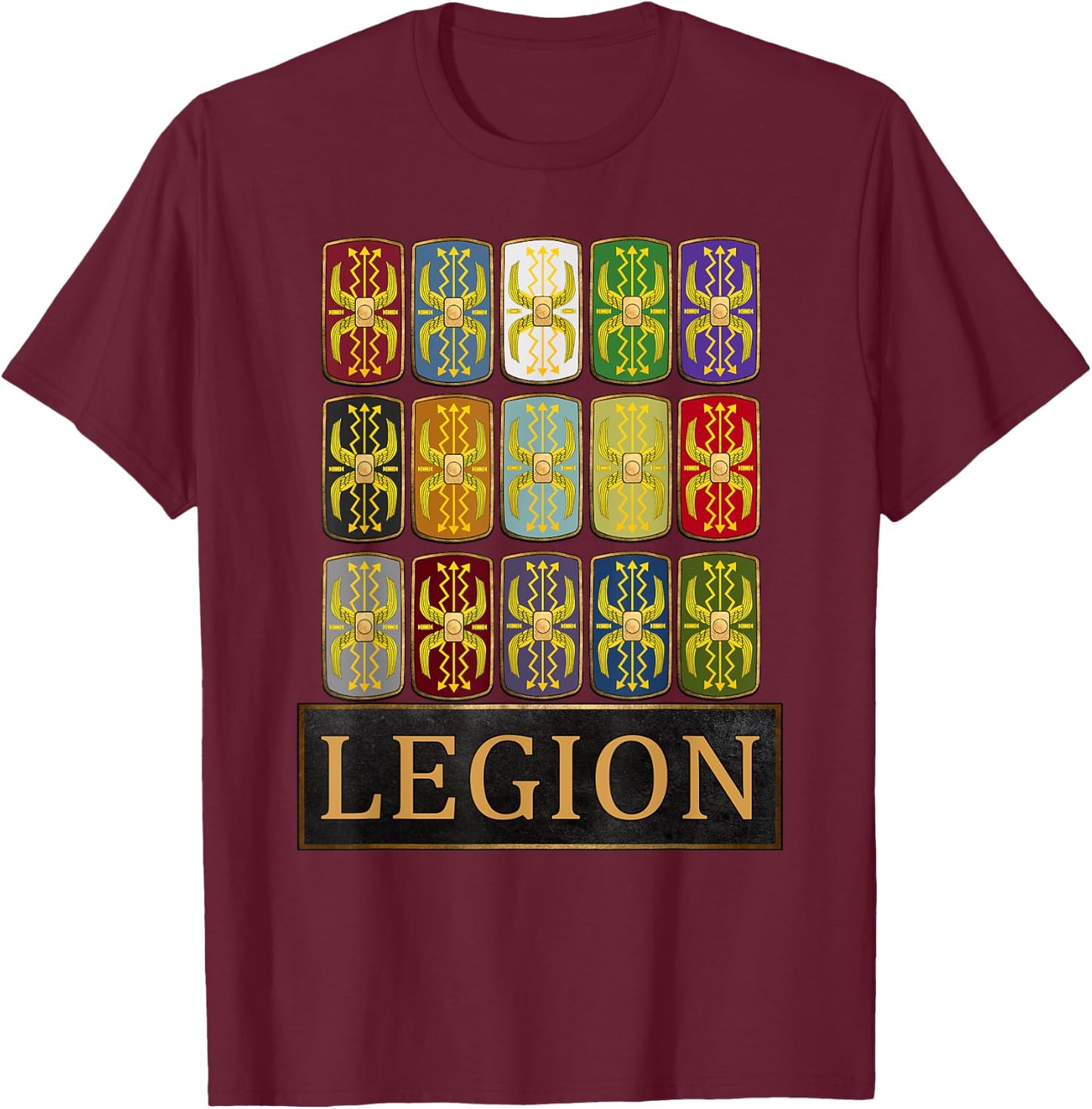 Legions of Rome Roman Army Shield of the Roman Empire T-Shirt - T-Shirt | Maroon