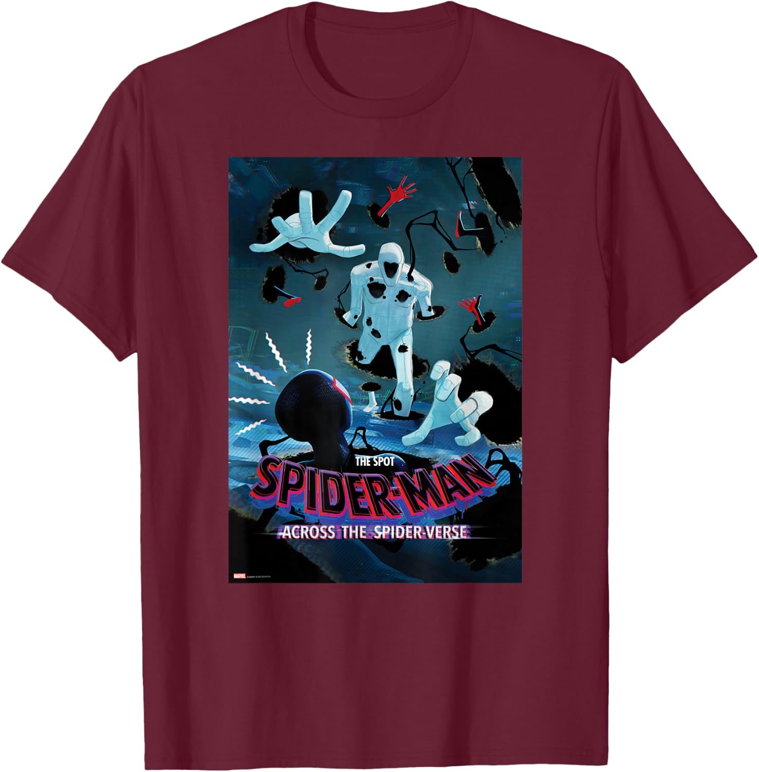 Marvel Spider-Man: Across the Spider-Verse The Spot Poster T-Shirt - T-Shirt | Maroon