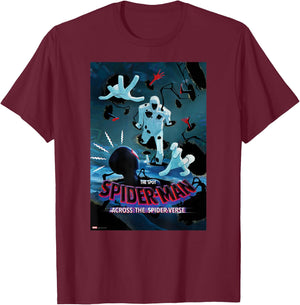 Marvel Spider-Man: Across the Spider-Verse The Spot Poster T-Shirt - T-Shirt | Maroon