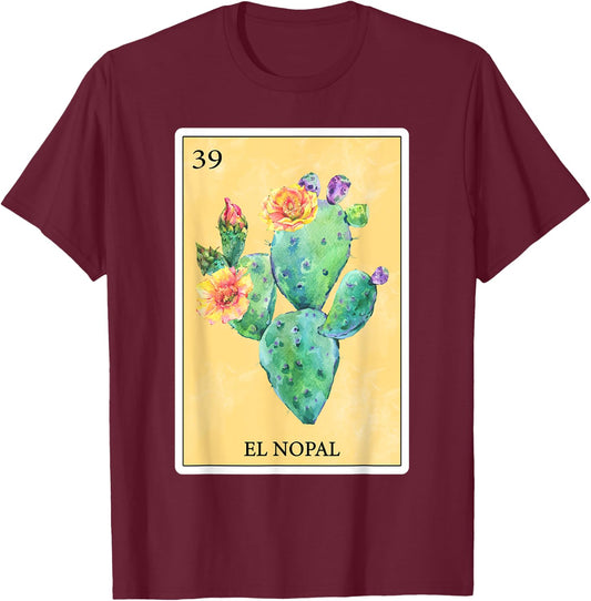 El Nopal Funny Cactus Spanish-Mexican Bingo Gifts Card T-Shirt - T-Shirt | Maroon