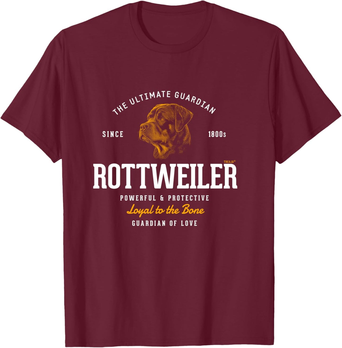 Vintage Styled Retro Rottweiler T-Shirt - T-Shirt | Maroon
