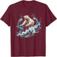Polar Bear Surfing Wave on Surfboard Beach Polar Bear Lover T-Shirt - T-Shirt | Maroon