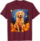 Golden Retriever Halloween T-Shirt - T-Shirt | Maroon