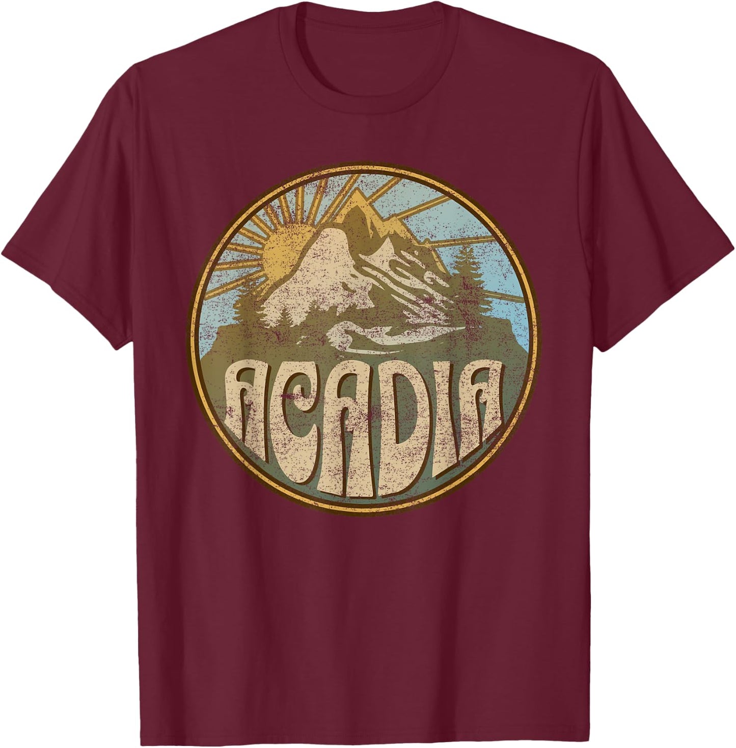 Acadia National Park Maine Nature Mountains Hiking Outdoors T-Shirt - T-Shirt | Maroon